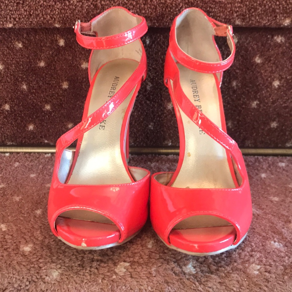 Audrey Brooke Neon Pink Strappy Heels